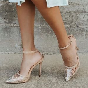 Lulu’s Nude Rhinestone Heels